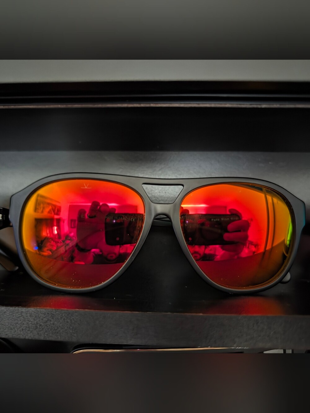 Vuarnet Sunglasses with Red-Orange Mirrored Lenses